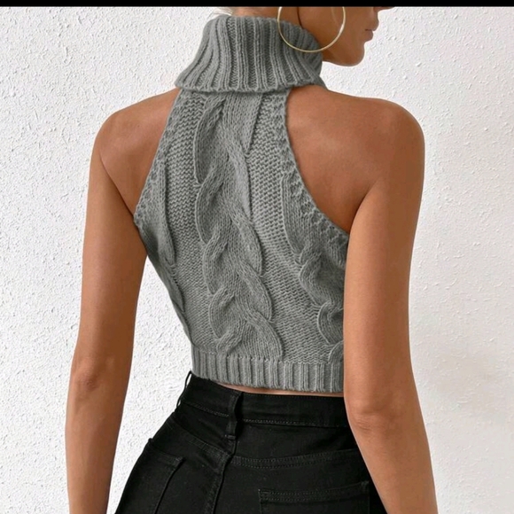 Turtle neck sweater crop top - Picture 3 of 4